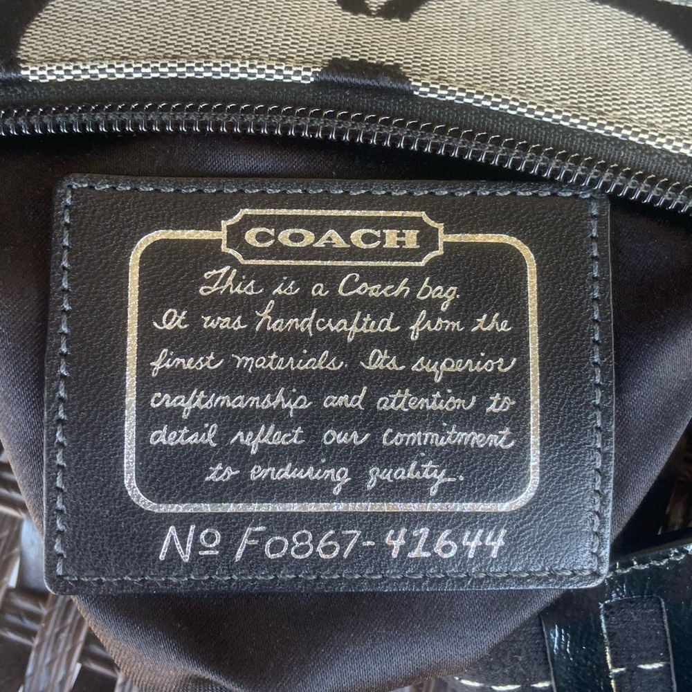 Coach Crossbody Canvas & Patent Leather Bag Purse - Picture 14 of 14